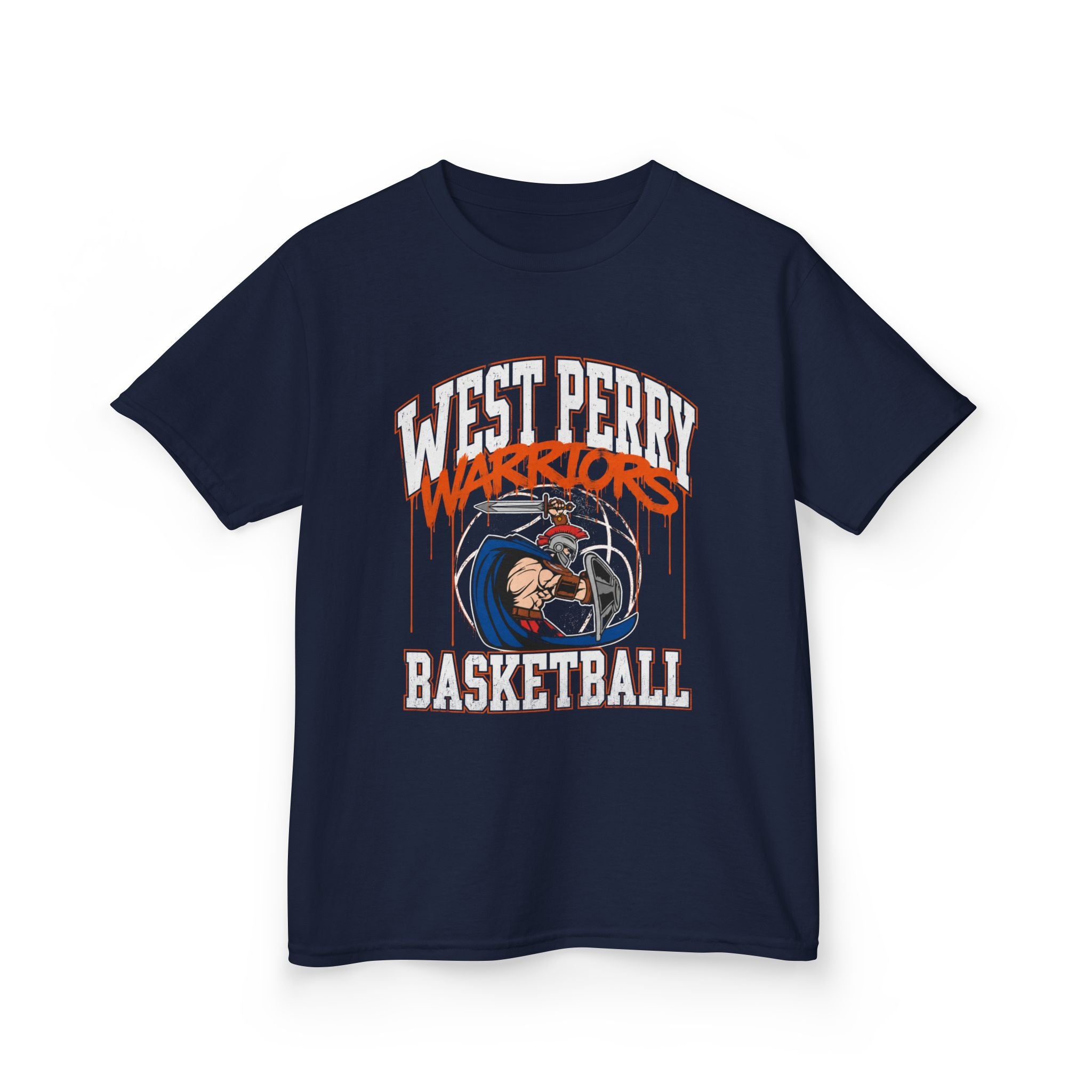 West Perry Warriors Basketball Graffiti Kids Tee