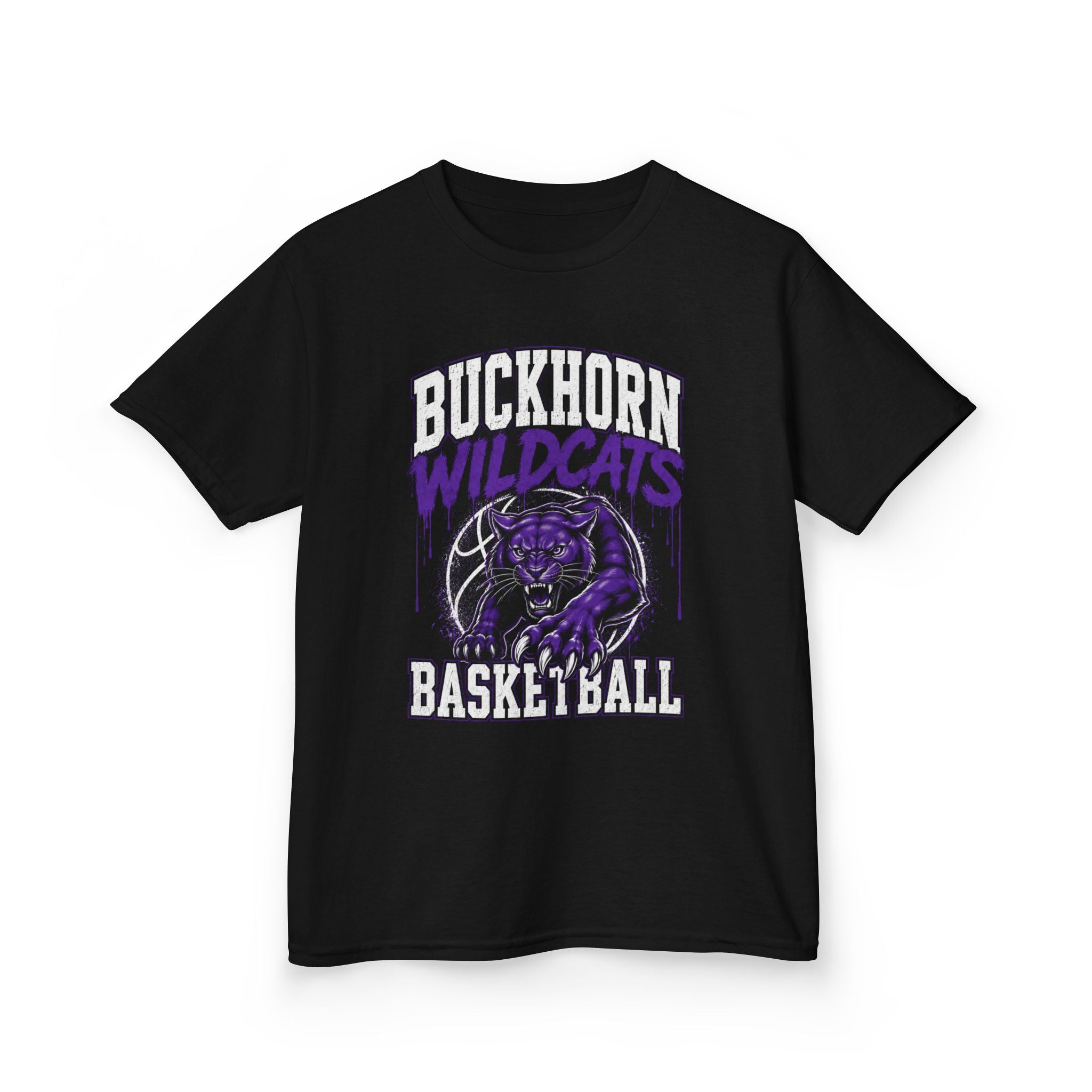 Buckhorn Wildcats Basketball Graffiti Kids Tee