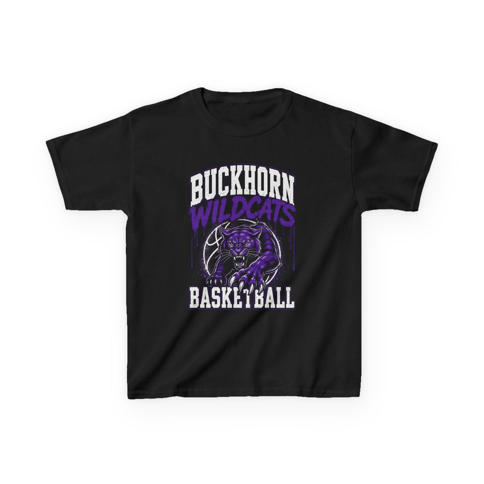 Buckhorn Wildcats Basketball Graffiti Kids Tee