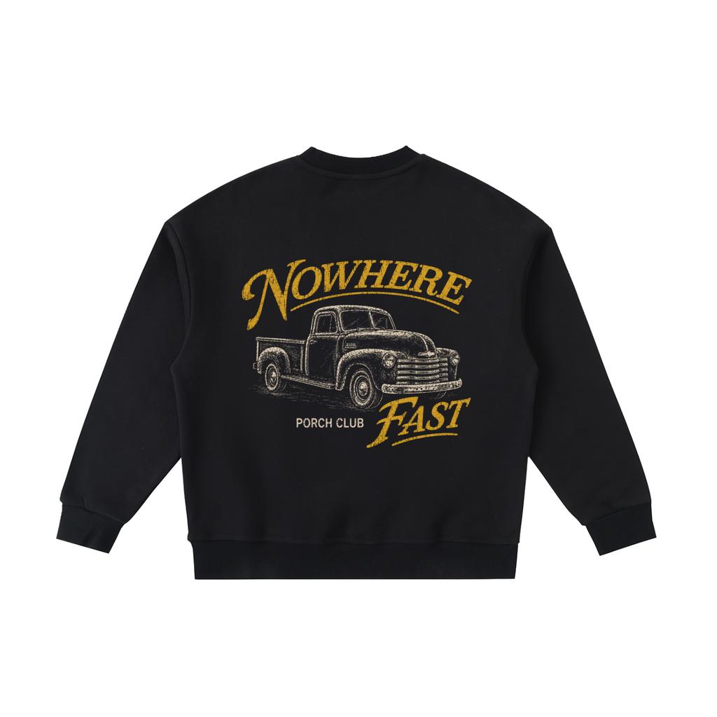 nowhere fast | porch club - kids' crewneck sweatshirt