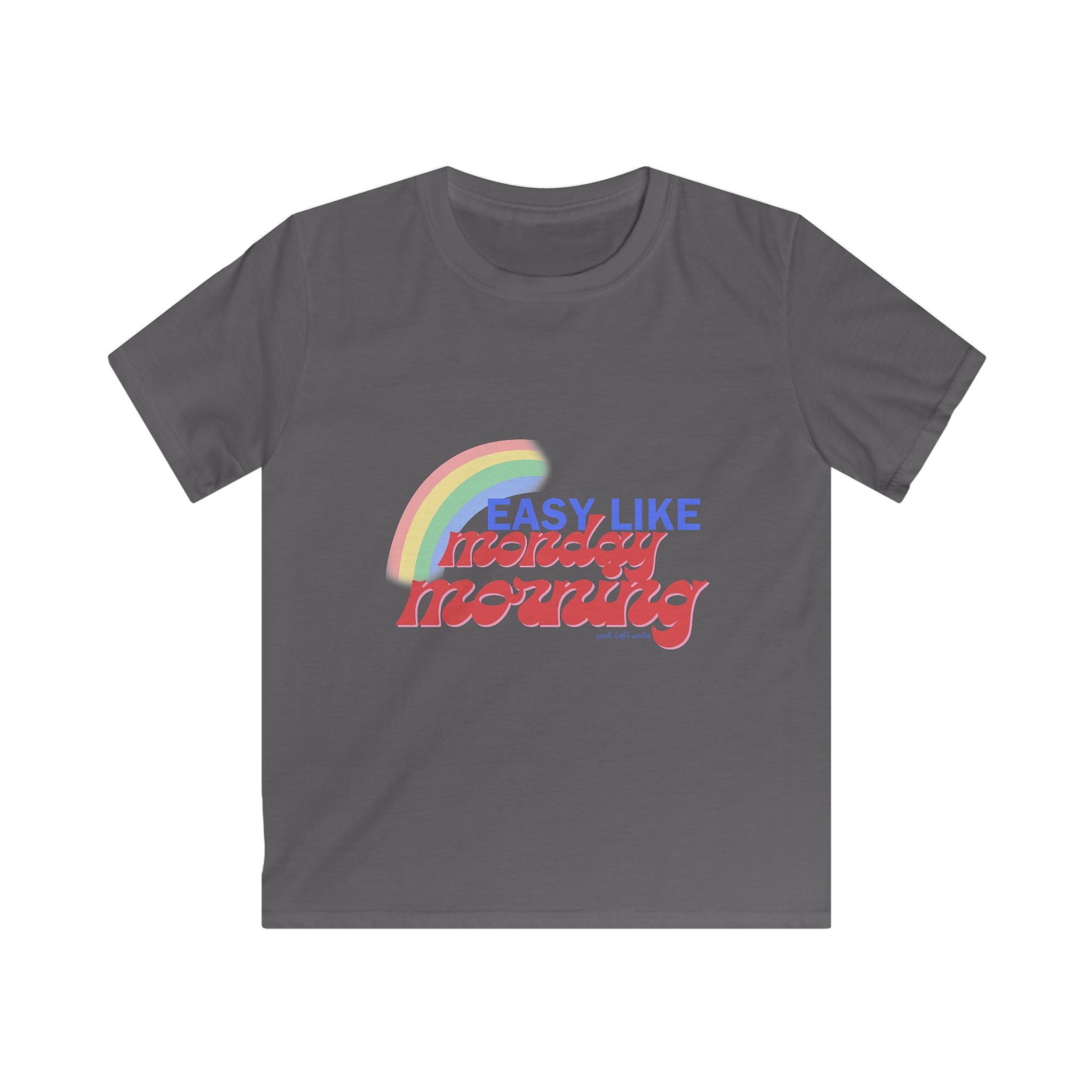 "Easy Like Monday Morning" Rainbow Graphic Kids Tee