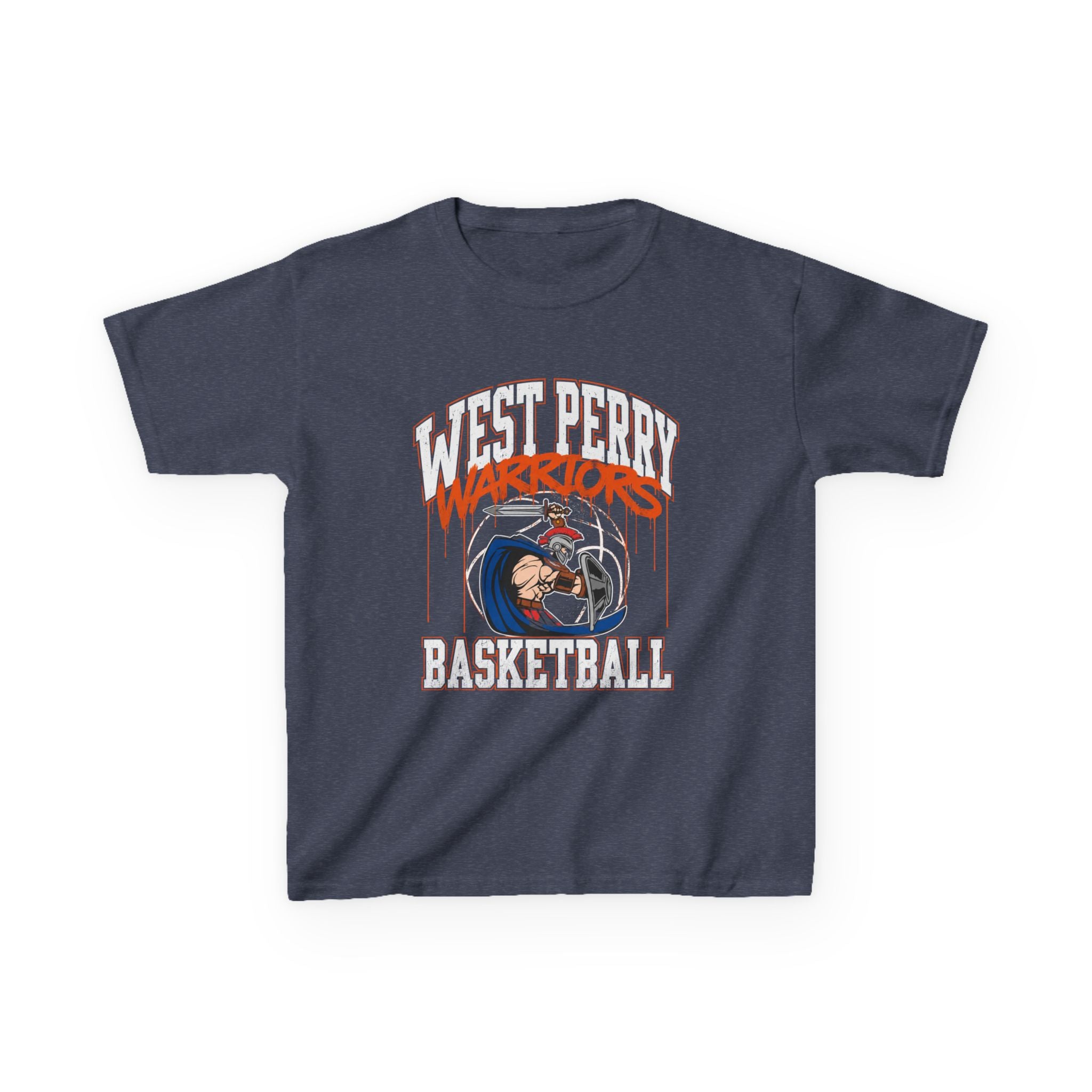West Perry Warriors Basketball Graffiti Kids Tee