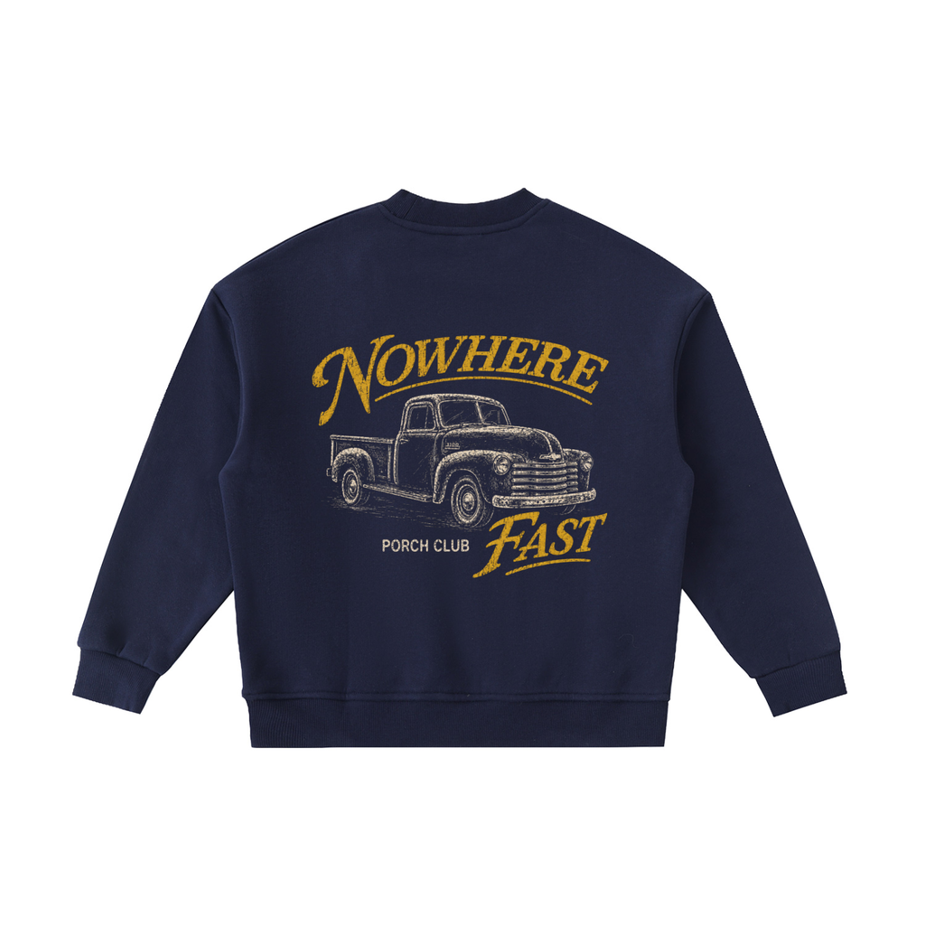 nowhere fast | porch club - kids' crewneck sweatshirt