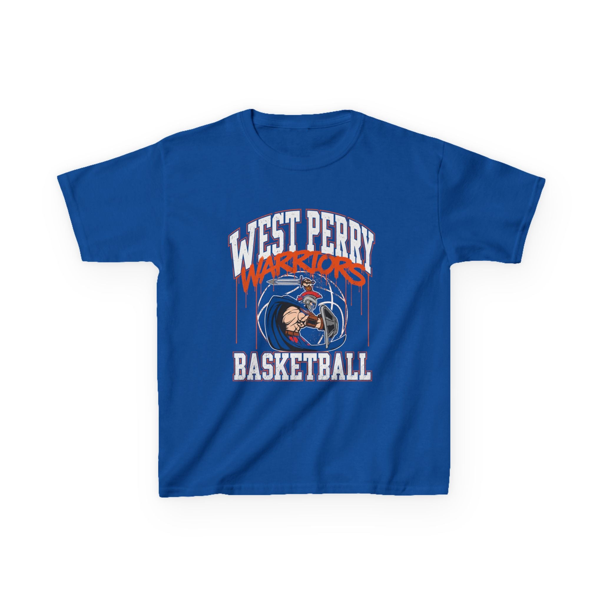 West Perry Warriors Basketball Graffiti Kids Tee