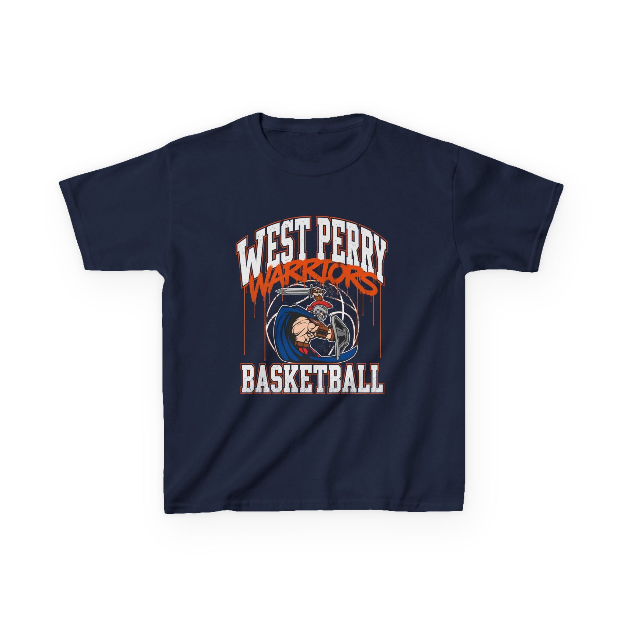 West Perry Warriors Basketball Graffiti Kids Tee