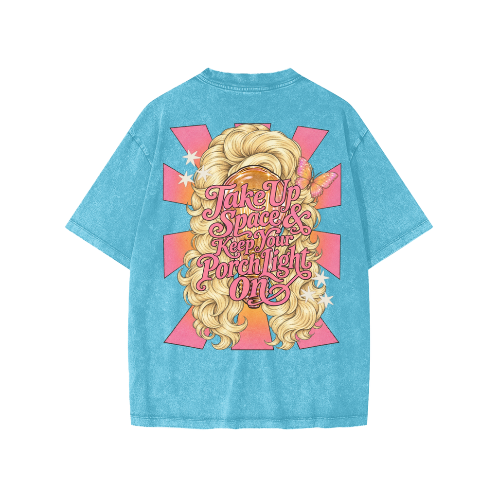 take up space & keep your porch light on - kids tee