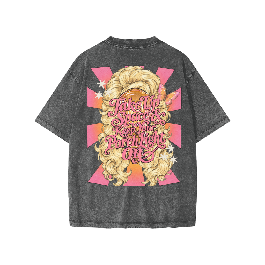 take up space & keep your porch light on - kids tee