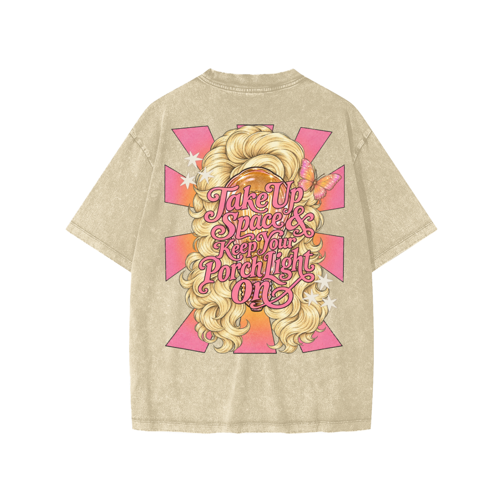 take up space & keep your porch light on - kids tee