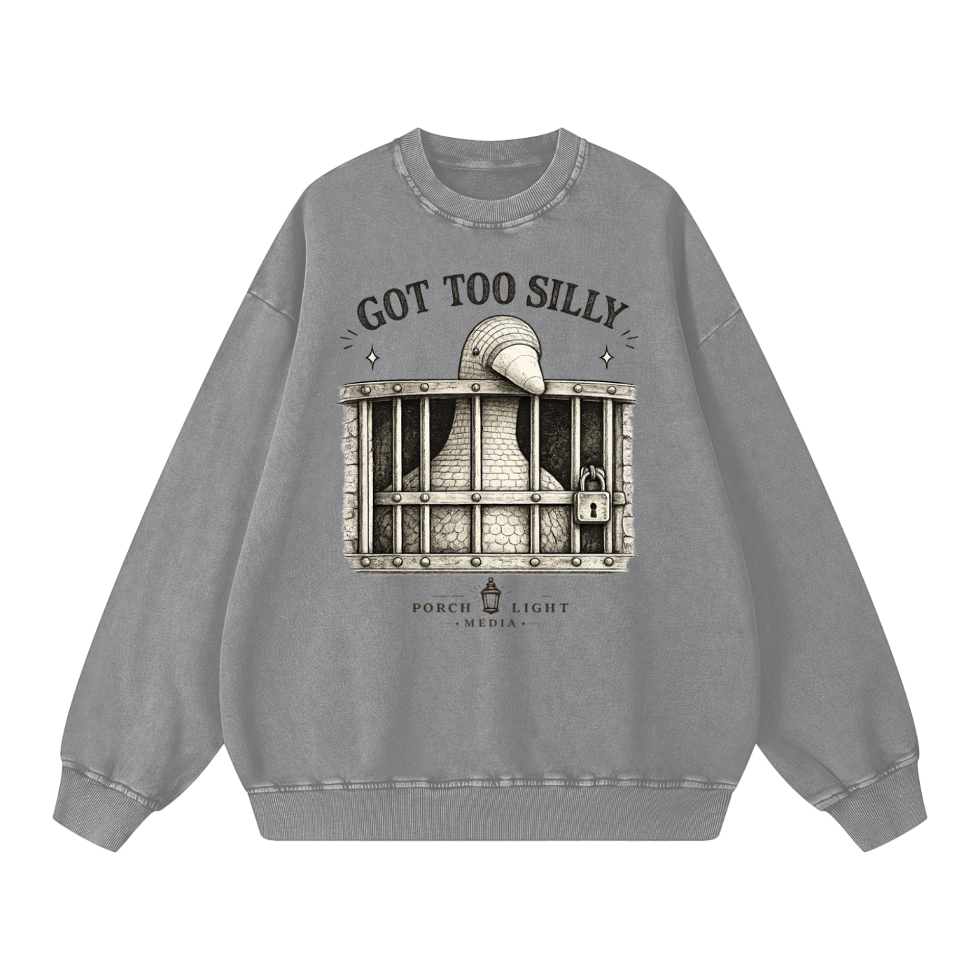 'Got Too Silly' Snow Washed Oversized Sweatshirt