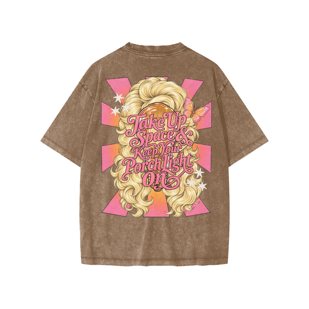 take up space & keep your porch light on - kids tee