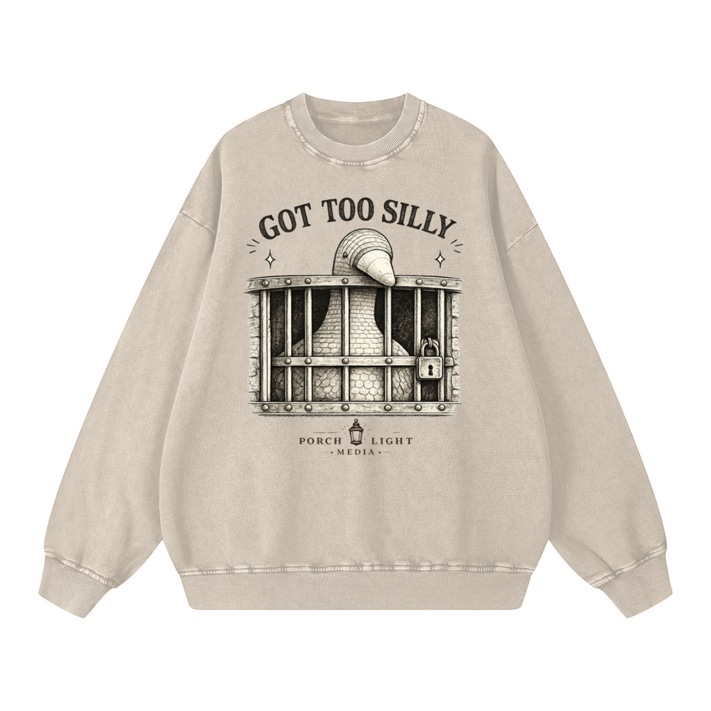 'Got Too Silly' Snow Washed Oversized Sweatshirt