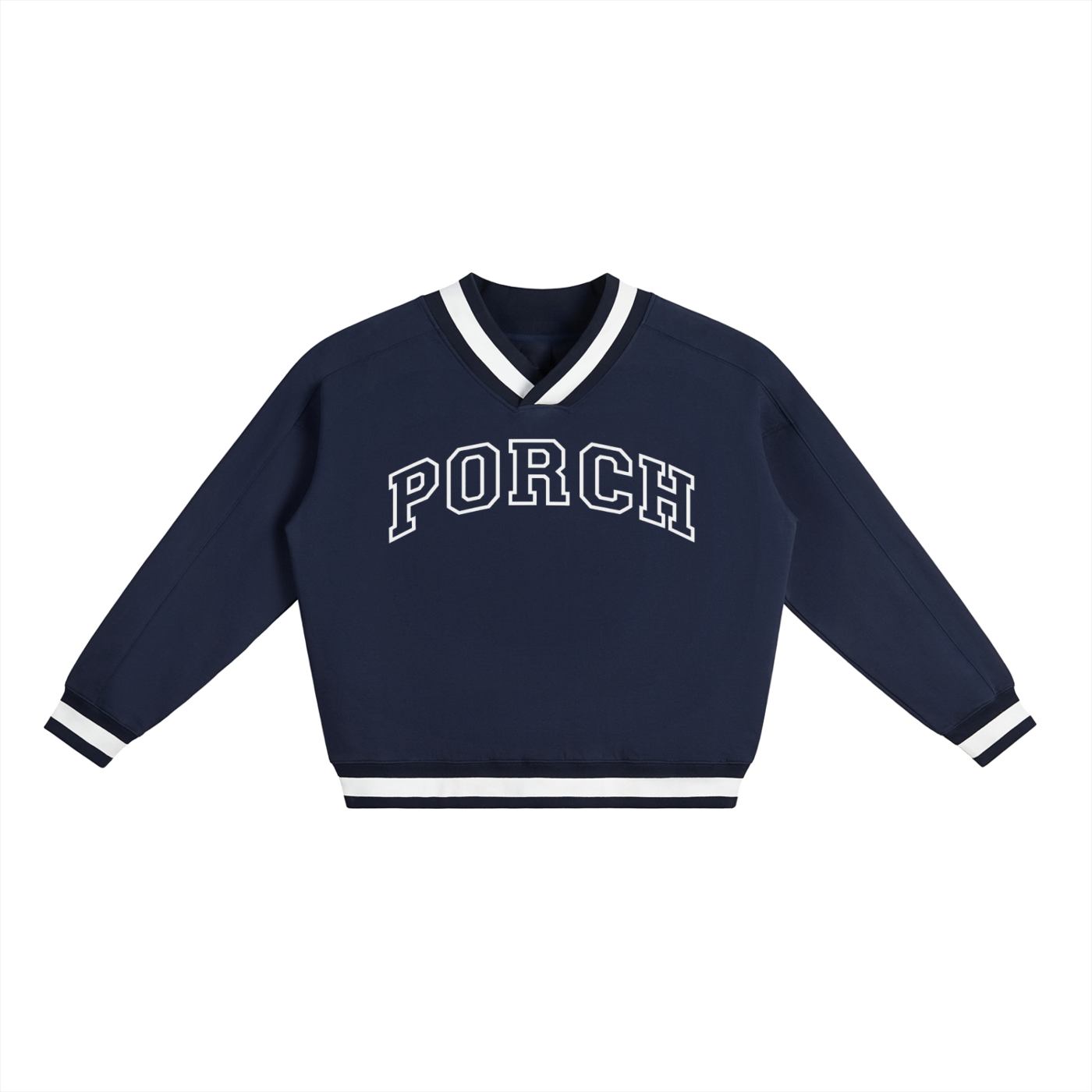 Porch Varsity V-Neck Sweatshirt